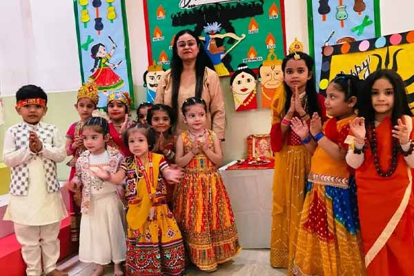 Children celebrating a festival at school