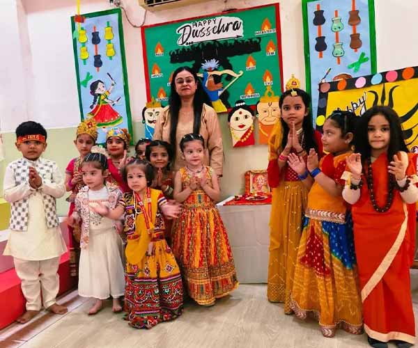 Happy students of MRV International Pre-School