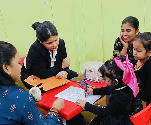 Smiling pre-school children at MRV International Pre-School, New Mahavir Nagar, Delhi