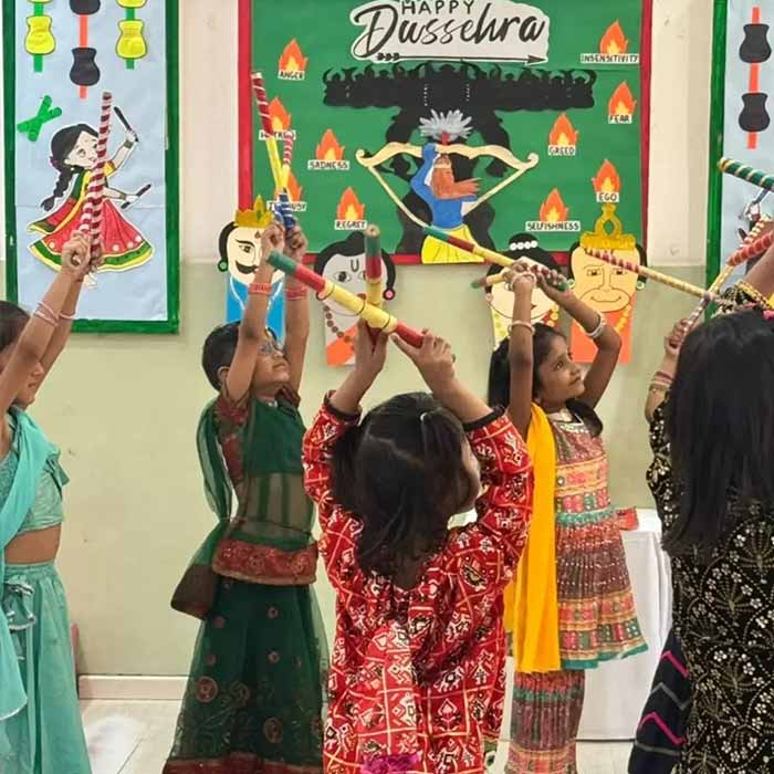 Children performing on stage at the annual day