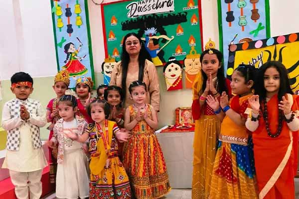 Children doing art and craft with paints and paper